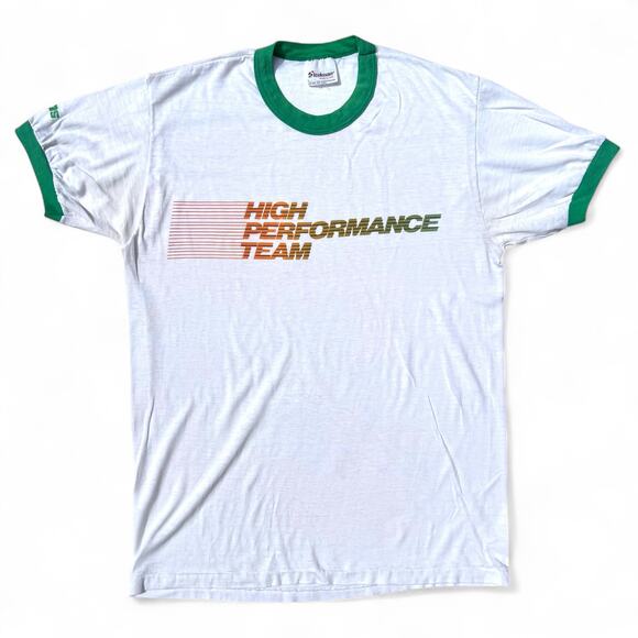 True Vintage 80s High Performance Team Stedman Ringer Obscure Tee T Shirt M - Picture 1 of 8